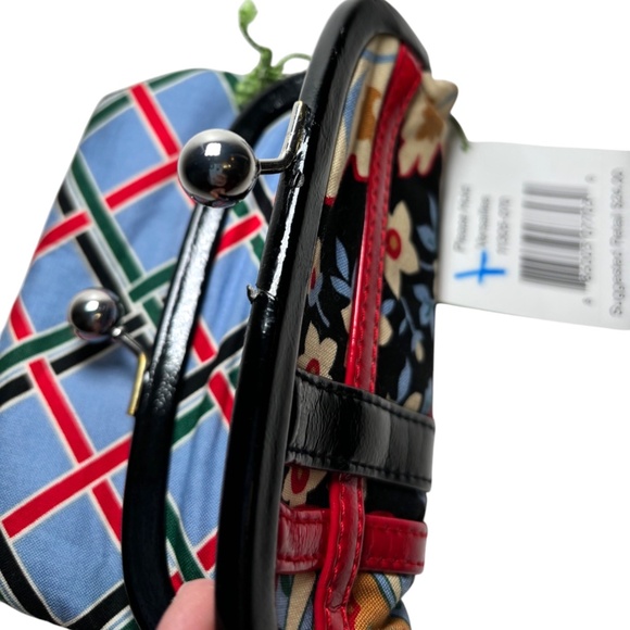 RARE Vera Bradley Please Hold KissLock Coin Clutch Versailles Retired Retro 90s - Picture 9 of 12